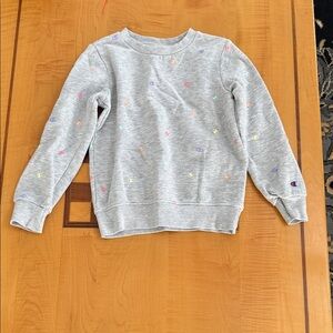 Champion Kids Light Gray Sweatshirt with Multicolor Accents
